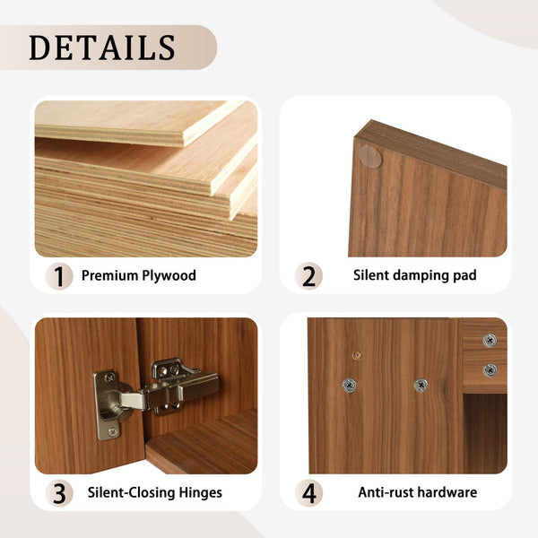 English Elm 20'' Floating Wall-Mounted Vanity with Resin Sink, Soft-Close Door & Open Shelves for Compact Baths Walnut W999P143199