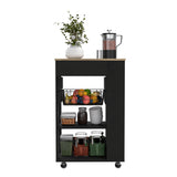 English Elm Kitchen Cart Sonex, Kitchen, Black / Light Oak