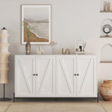 Storage Cabinet - 2 Cabinet 4 Doors Metal Leg Wooden Sideboard