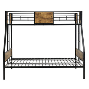 English Elm Twin Over Full Steel Bunk Bed with Dual Ladders Guardrail and Under Bed Storage W311133413