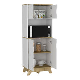 English Elm Microwave Tall Cabinet Wallas, Kitchen, Light Oak / White