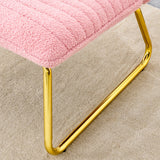 English Elm Modern Minimalist Pink Plush Fabric Single Person Sofa Chair With Golden Metal Legs. Suitable For Living Room, Bedroom, Club, Comfortable Cushioned Single Person Leisure Sofa