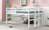 Hearth and Haven Wood Twin Size Loft Bed with Side Ladder WF312787AAK