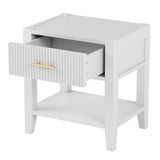 Hearth and Haven Wooden Nightstand with a Drawer and An Open Storage, End Table For Bedroom WF315393AAK
