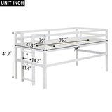 Hearth and Haven Wood Twin Size Loft Bed with Side Ladder WF312787AAK