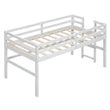 Hearth and Haven Wood Twin Size Loft Bed with Side Ladder WF312787AAK