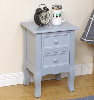 Hearth and Haven Set Nightstands Bedroom, Simple Wooden Bedside Table Night Stand with Drawer and Storage Basket Household W2296P147099