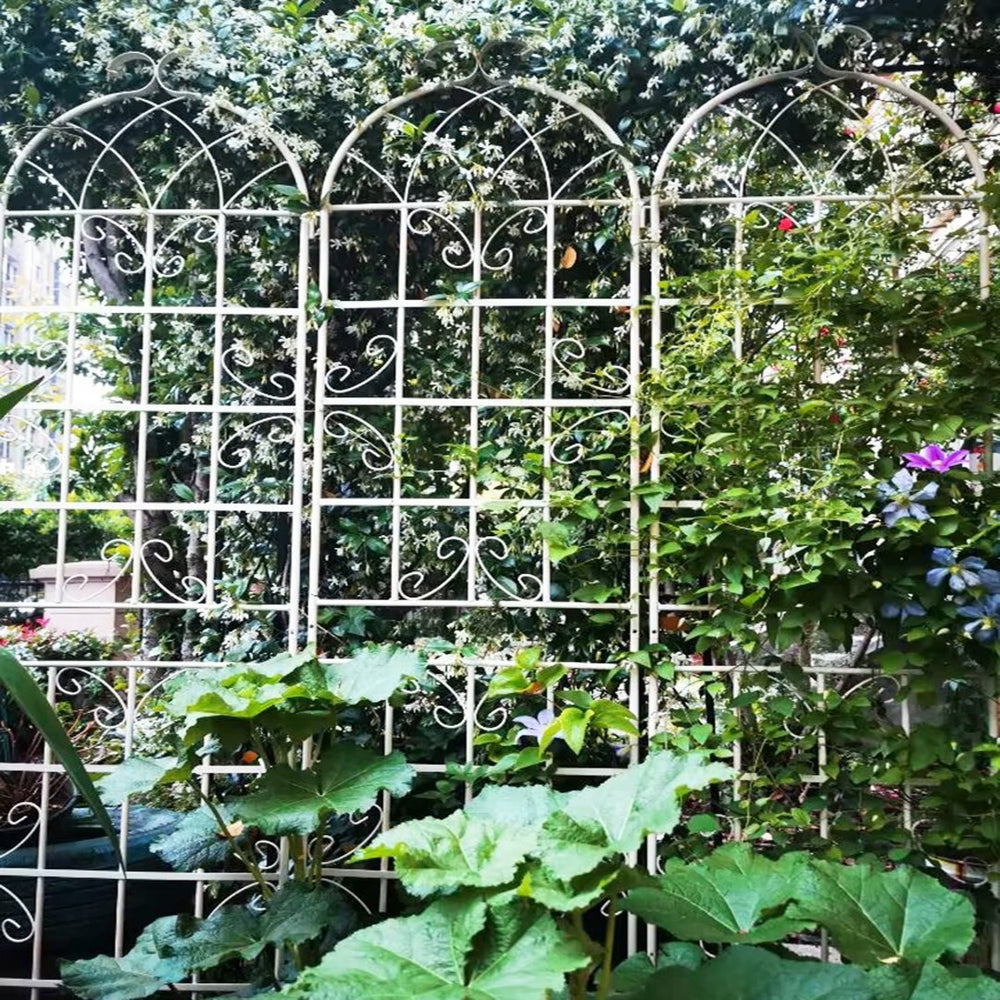 English Elm 4 Pack Tall Steel Garden Trellis Panels Powder Coated Rustproof Climbing Plant Support W1586134247