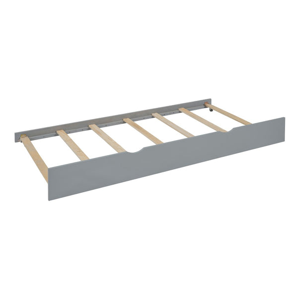 English Elm Twin-over-twin Bunk Bed with Trundle Built-in Desk Storage Drawers and Power Outlets Gray LT000363AAE-1