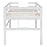 Hearth and Haven Wood Twin Size Loft Bed with Side Ladder WF312787AAK