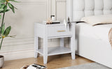 Hearth and Haven Wooden Nightstand with a Drawer and An Open Storage, End Table For Bedroom WF315393AAK