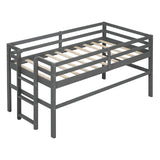 Hearth and Haven Wood Twin Size Loft Bed with Side Ladder, Antique Grey WF312787AAE