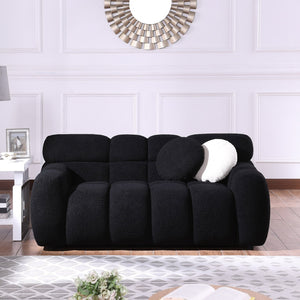 English Elm 102 Inch Linen Modular Sectional Sofa with Hidden Storage and Cloud Cushion Comfort W1099S00102