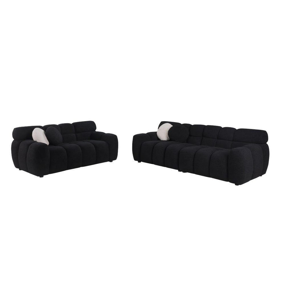 English Elm 102 Inch Linen Modular Sectional Sofa with Hidden Storage and Cloud Cushion Comfort W1099S00102