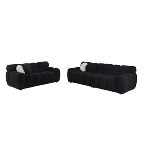 English Elm 102 Inch Linen Modular Sectional Sofa with Hidden Storage and Cloud Cushion Comfort W1099S00102
