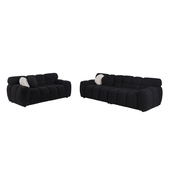 English Elm 102 Inch Linen Modular Sectional Sofa with Hidden Storage and Cloud Cushion Comfort W1099S00102