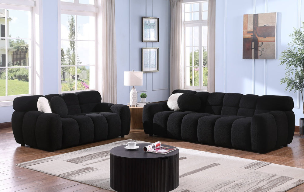 English Elm 102 Inch Linen Modular Sectional Sofa with Hidden Storage and Cloud Cushion Comfort W1099S00102