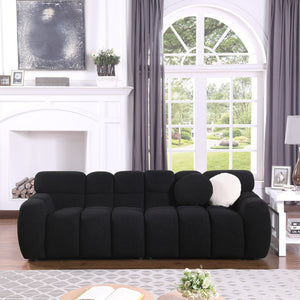 English Elm 102 Inch Linen Modular Sectional Sofa with Hidden Storage and Cloud Cushion Comfort W1099S00102