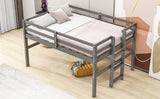 Hearth and Haven Wood Twin Size Loft Bed with Side Ladder, Antique Grey WF312787AAE