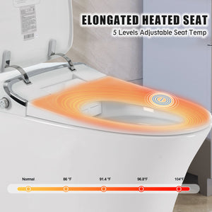 English Elm Luxury Smart Toilet Elongated Bidet with Remote, Heated Seat, Adjustable Wash/Dryer Temps, LED Night Light WF314235AAA