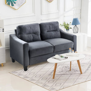 English Elm Couch Luxurious Velvet Loveseat For Small Spaces - Modern Mid-Century Style For Living Rooms & Offices W2121137533