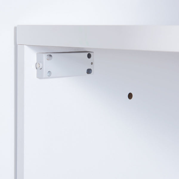 English Elm Twin Murphy Bed with Shelves Drawers Wardrobe & Fold-Down Desk White — Space-Saving Modern Guest Solution GX002022AAK