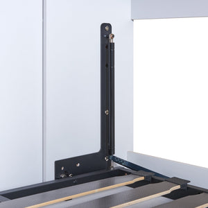 English Elm Twin Murphy Bed with Shelves Drawers Wardrobe & Fold-Down Desk White — Space-Saving Modern Guest Solution GX002022AAK