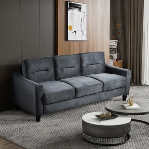 English Elm Couch Luxurious Velvet Loveseat - Stylish Mid-Century Design For Compact Living Rooms & Offices W2121137534