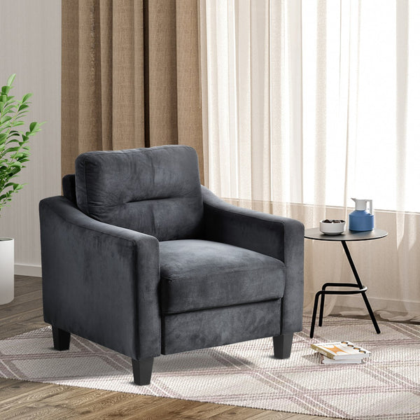 English Elm Couch Compact Velvet Loveseat - Stylish Mid-Century Modern Seating For Small Spaces & Offices W2121137529