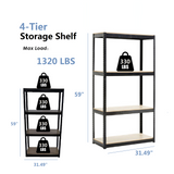 Hearth and Haven Zinc 59" Storage Rack with 4 Adjustable Shelves, White W1790120272