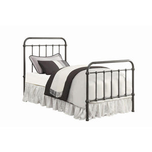 English Elm Dark Bronze Metal Spindle Twin Bed Frame - Elegant Design With Sturdy Iron Construction For Kids' Rooms B062P145574
