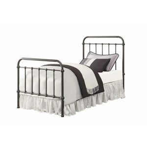 English Elm Dark Bronze Metal Spindle Twin Bed Frame - Elegant Design With Sturdy Iron Construction For Kids' Rooms B062P145574