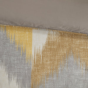 English Elm King/Cal Modern INK+IVY Alpine Comforter Mini Set - Ikat Chevron Cotton, OEKO-TEX, Antimicrobial Freshness Yellow 22.83 L x 21.65 W x 11.81 H B03596444