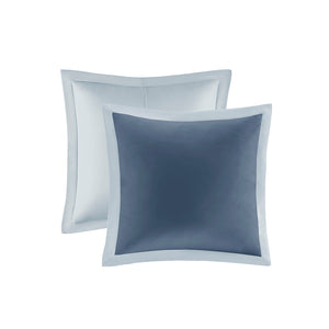 English Elm Cal King Shawnee 8-Piece Comforter Set - Navy Blue Damask Quilted Microfiber, Hypoallergenic Bedding Ensemble B03594936