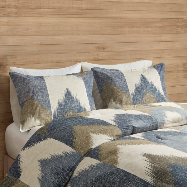 English Elm King/Cal King INK+IVY Alpine 3-Piece Comforter Mini Set with Ikat Chevron Cotton, OEKO-TEX Safety & Antimicrobial Freshness Protection B03596437