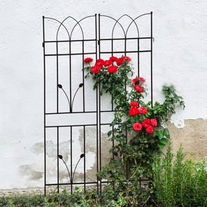 English Elm 4 Pack Powder-coated Metal Garden Trellises Rustproof Climbing Plant Outdoor Support Black W1586P147482