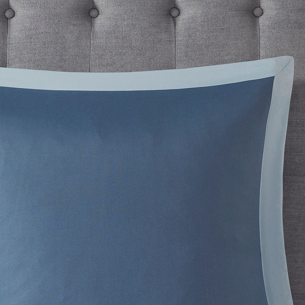 English Elm King Shawnee 8-Piece Comforter Set – Navy Blue Diamond-Quilted Microfiber, Damask Accents, Hypoallergenic B03594935