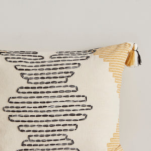 English Elm Full/Queen INK+IVY Arizona 3-Pc Cotton Comforter Set Yellow Grey Geometric with Tassels & Embroidery B035128783