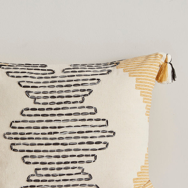 English Elm Full/Queen INK+IVY Arizona 3-Pc Cotton Comforter Set Yellow Grey Geometric with Tassels & Embroidery B035128783