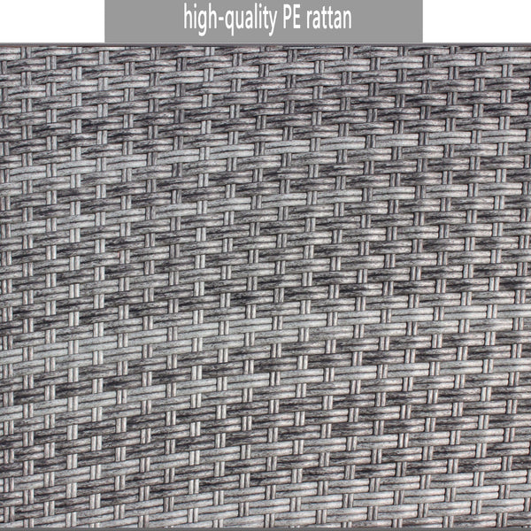 English Elm Patio Wicker Outdoor Chair with Removable Cushions, Water & UV Resistant PE Rattan Seat for Patio Grey W209140503