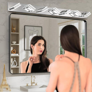 English Elm (same as W1340142519) Chrome 7-light Led Vanity Bar Acrylic Shades Bathroom Mirror Wall Fixture W1340P206808