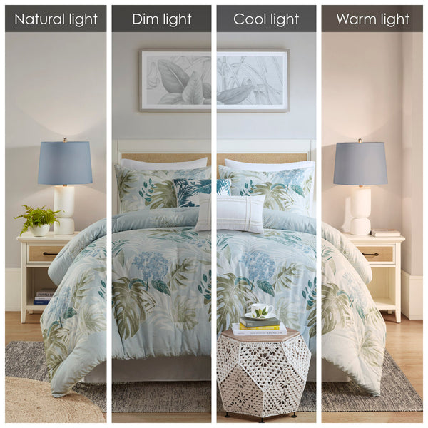 English Elm 6 Harbor House Kiawah Island Oversized Cotton Comforter Set with Coastal Print, Hypoallergenic, OEKO-TEX treated Blue 20.87 L x 22.83 W x 12.99 H B035128768