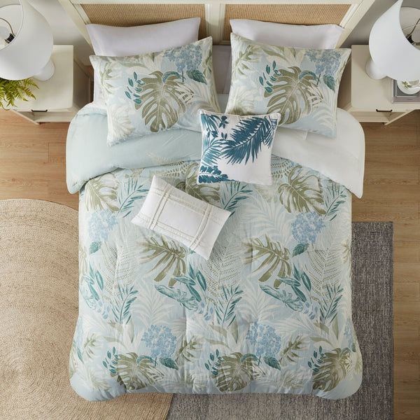 English Elm 6 Harbor House Kiawah Island Oversized Cotton Comforter Set with Coastal Print, Hypoallergenic, OEKO-TEX treated Blue 20.87 L x 22.83 W x 12.99 H B035128768