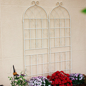 English Elm 4 Pack Galvanized Steel Garden Trellis Panels Powder Coated Cream White Climbing Plant Support W1586P147434