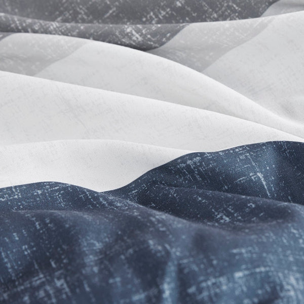 English Elm Stripe Comforter Set With Sheets - Modern Blue/Grey Cal King Bedding For A Stylish Bedroom Makeover B03599096-GIGA