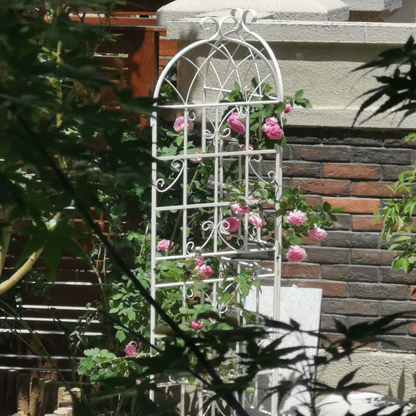 English Elm 4 Pack Galvanized Steel Garden Trellis Panels Powder Coated Cream White Climbing Plant Support W1586P147434
