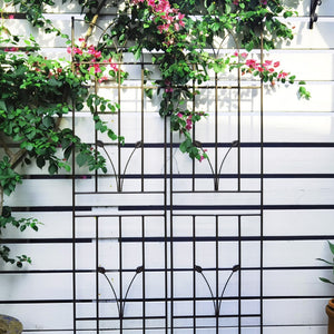 English Elm 4 Pack Powder-coated Metal Garden Trellises Rustproof Climbing Plant Outdoor Support Brown W1586P147459