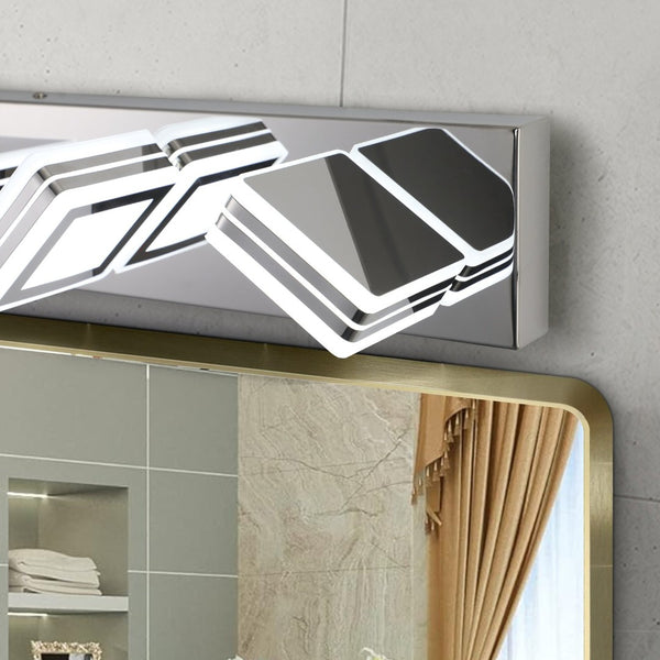English Elm (same as W1340142519) Chrome 7-light Led Vanity Bar Acrylic Shades Bathroom Mirror Wall Fixture W1340P206808