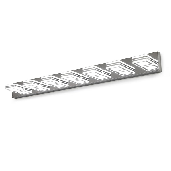 English Elm (same as W1340142519) Chrome 7-light Led Vanity Bar Acrylic Shades Bathroom Mirror Wall Fixture W1340P206808