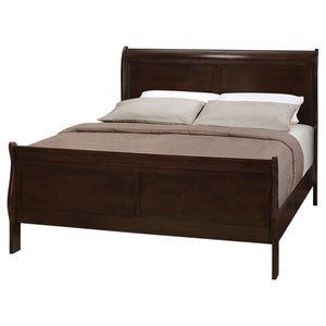 English Elm Cappuccino Full Sleigh Bed – Timeless Design With Curved Headboard, Durable Construction & Cozy Elegance B062S00267